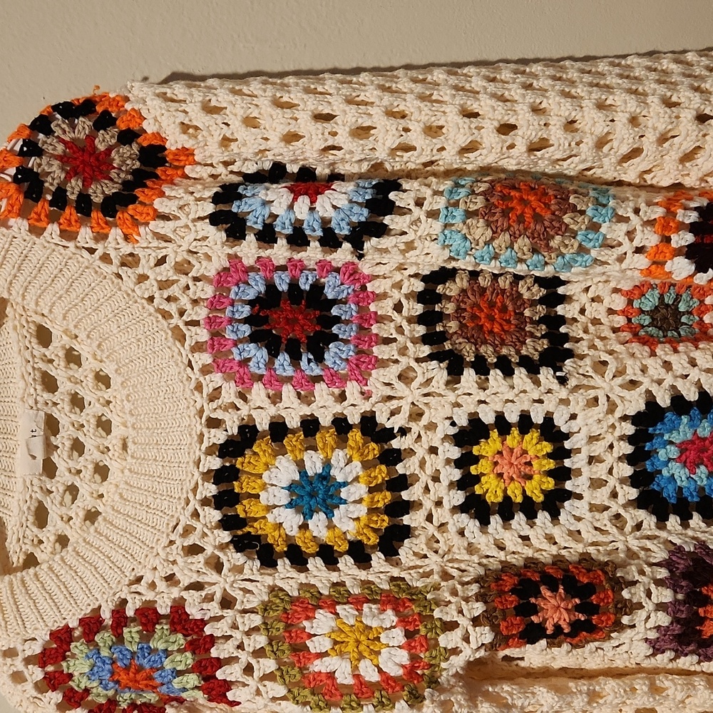 ❤️ NWOT! DEBUT CROCHETED CROPPED PATCHWORK SWEATE… - image 2